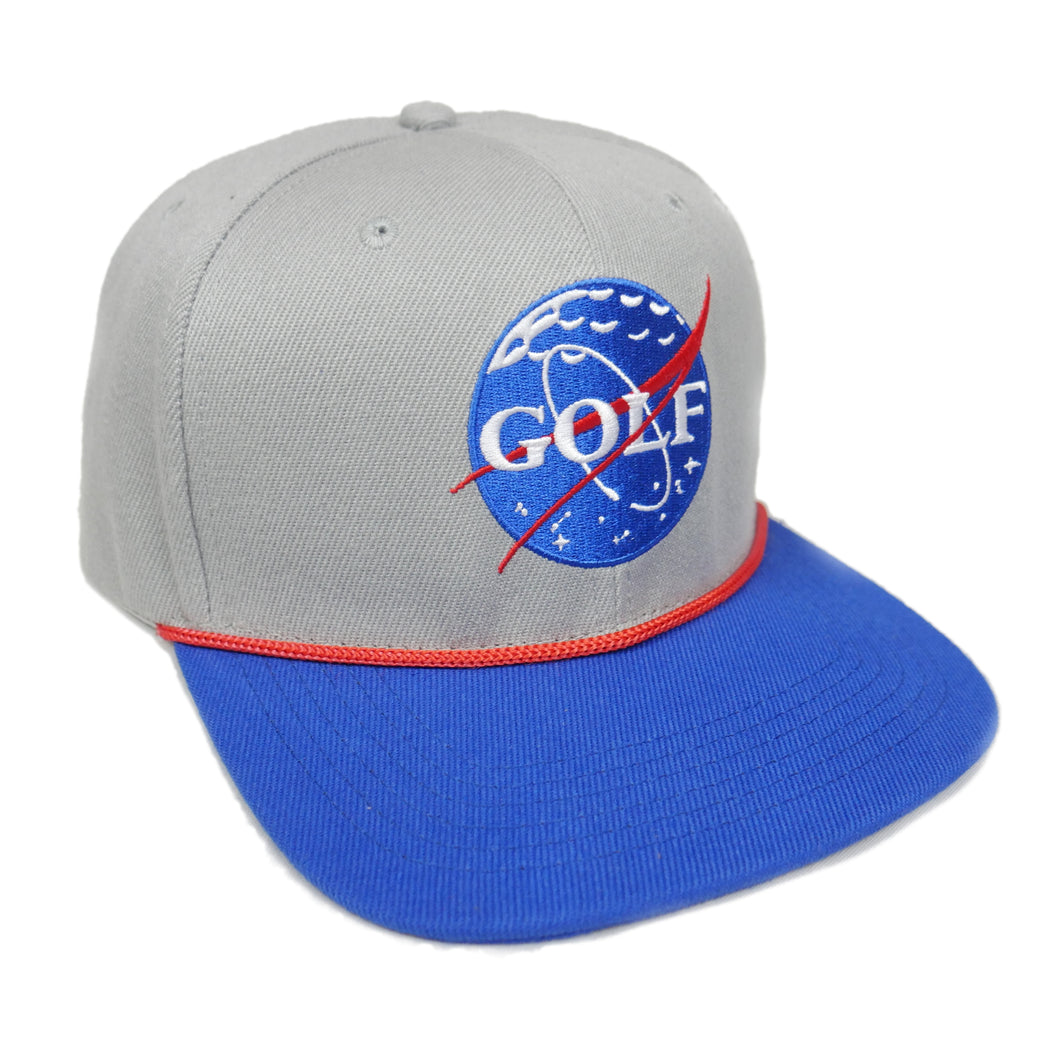Space Golf Snapback Hat (Grey/Blue)